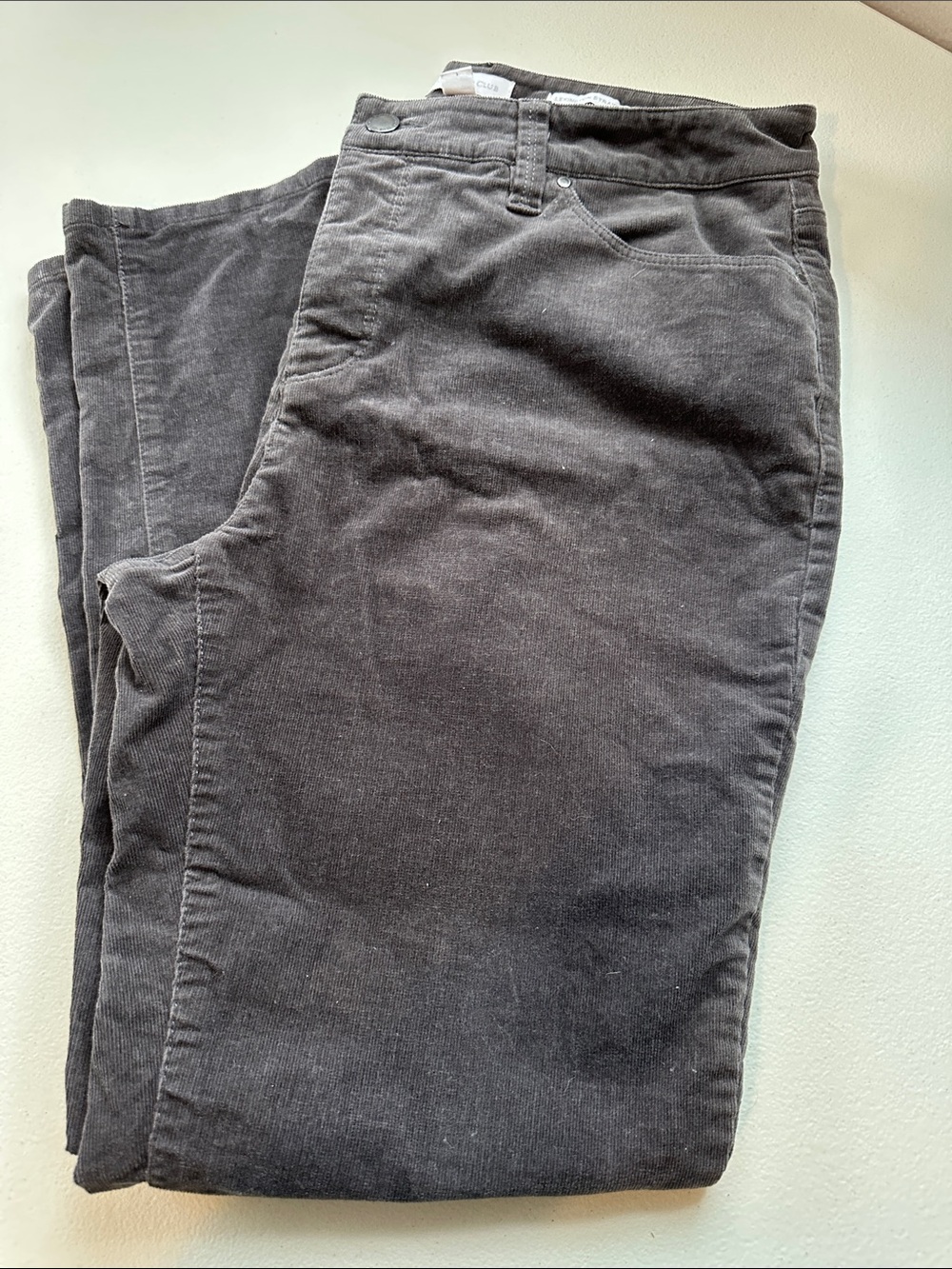 Charter Club Women's Dark Gray Straight-Leg Corduroy Pants 10S